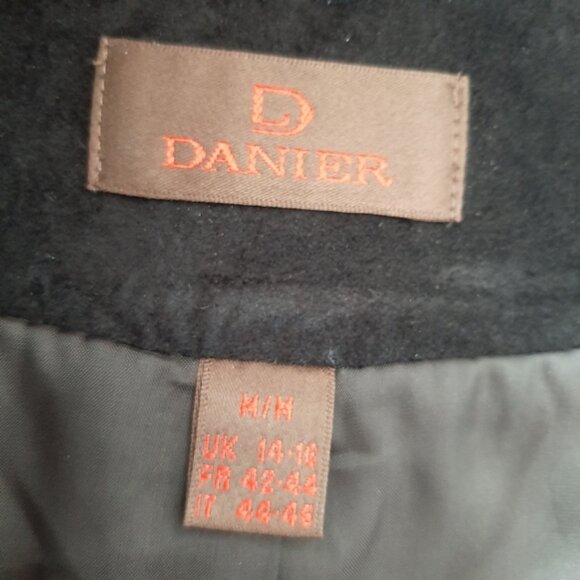 DANIER Genuine Suede Leather Jacket Blazer Button Front Sheer Hem Black Sz M - Picture 13 of 15